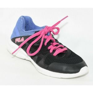 FILA Athletic Sport Shoes- Boys/ Girls- Black/ Blue 3SR21099 (Size US 13Y)